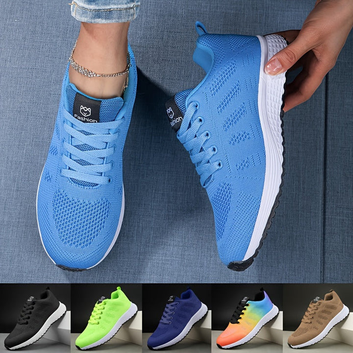 Chloe | Women's Breathable Knit Lace-Up Casual Sneakers