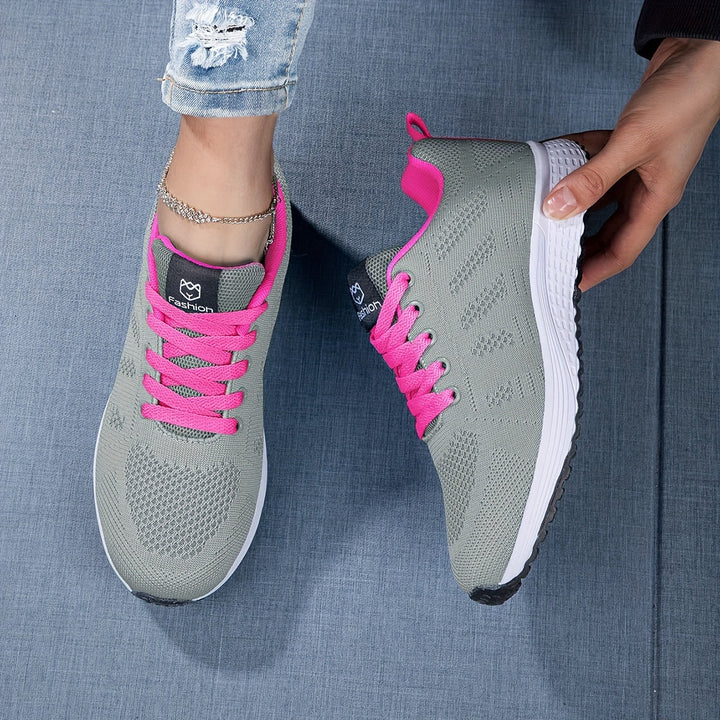 Chloe | Women's Breathable Knit Lace-Up Casual Sneakers