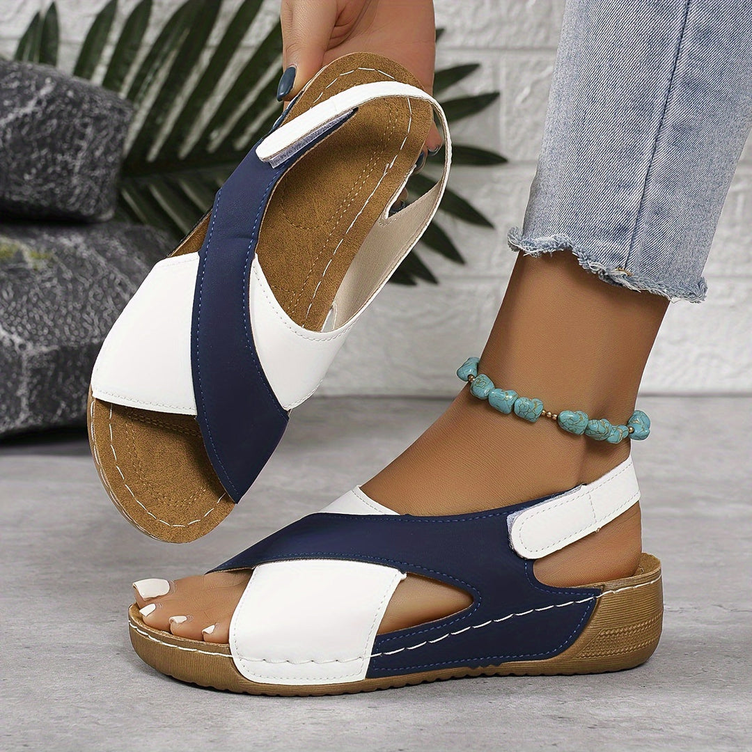 Sienna | Women's Colour Block Slingback Wedge Heel Sandals