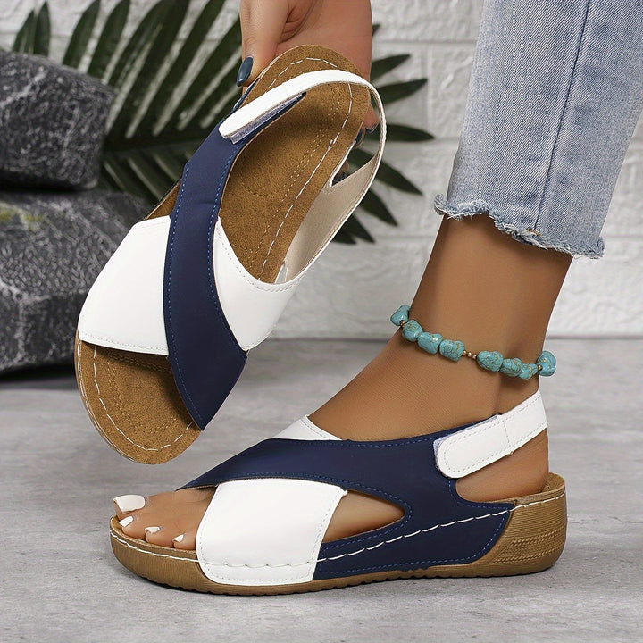 Sienna | Women's Colour Block Slingback Wedge Heel Sandals