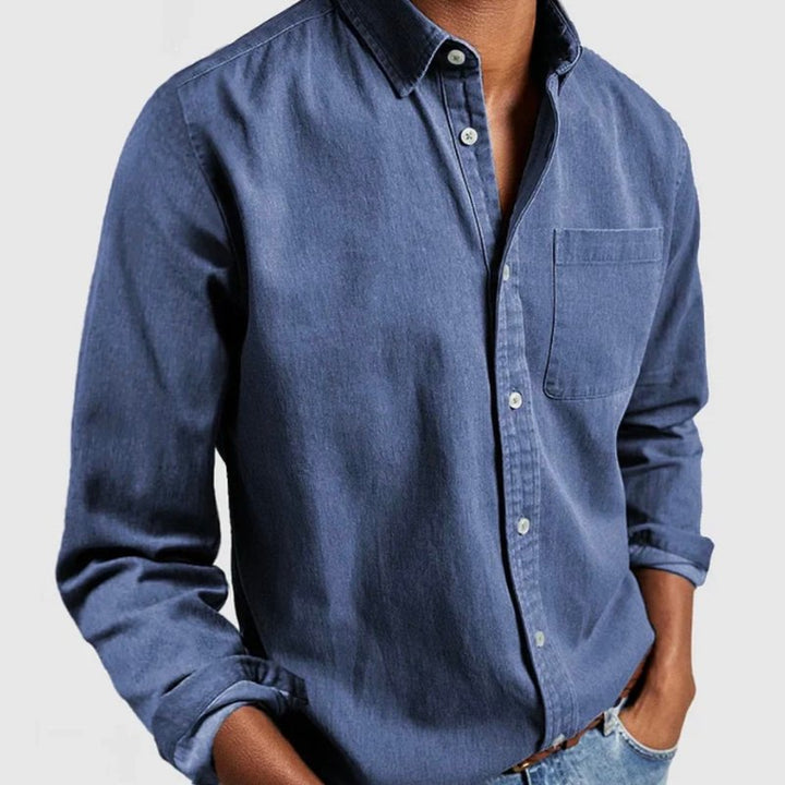 Dylan | Men's Washed Denim Button Front Shirt