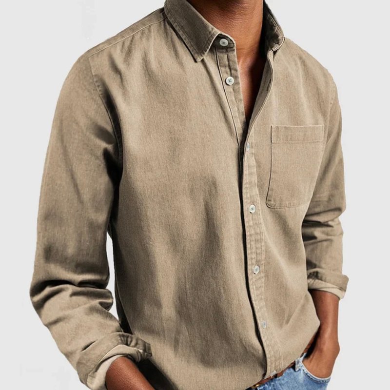 Dylan | Men's Washed Denim Button Front Shirt