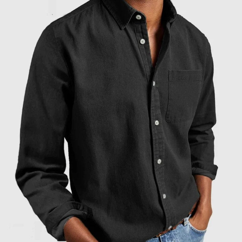 Dylan | Men's Washed Denim Button Front Shirt