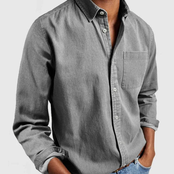 Dylan | Men's Washed Denim Button Front Shirt