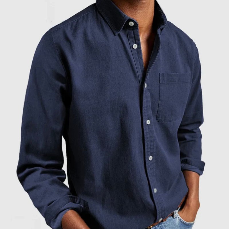 Dylan | Men's Washed Denim Button Front Shirt