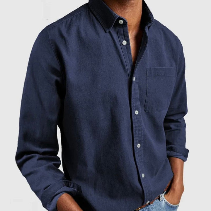 Dylan | Men's Washed Denim Button Front Shirt