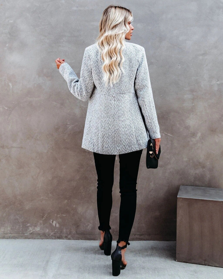 Vivian | Women's Textured Open Front Longline Coat