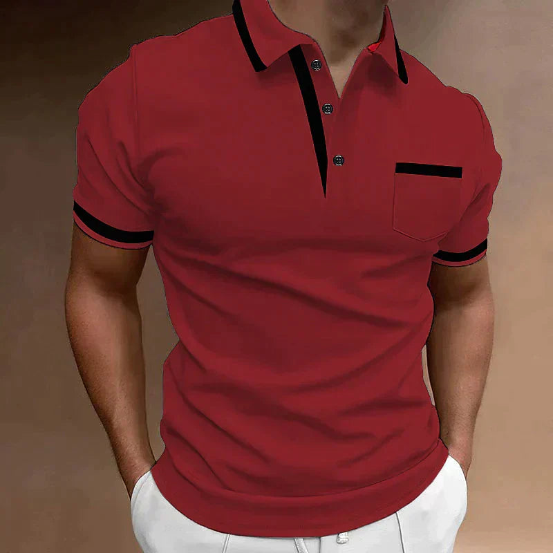 Noah | Men's Contrast Collar Trim Short Sleeve Polo Shirt