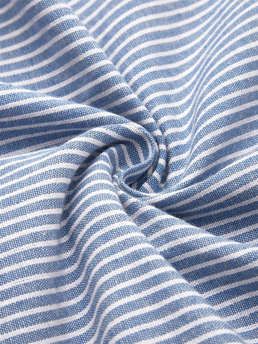 Mia | Women's Striped Button Detail A-Line Midi Dress