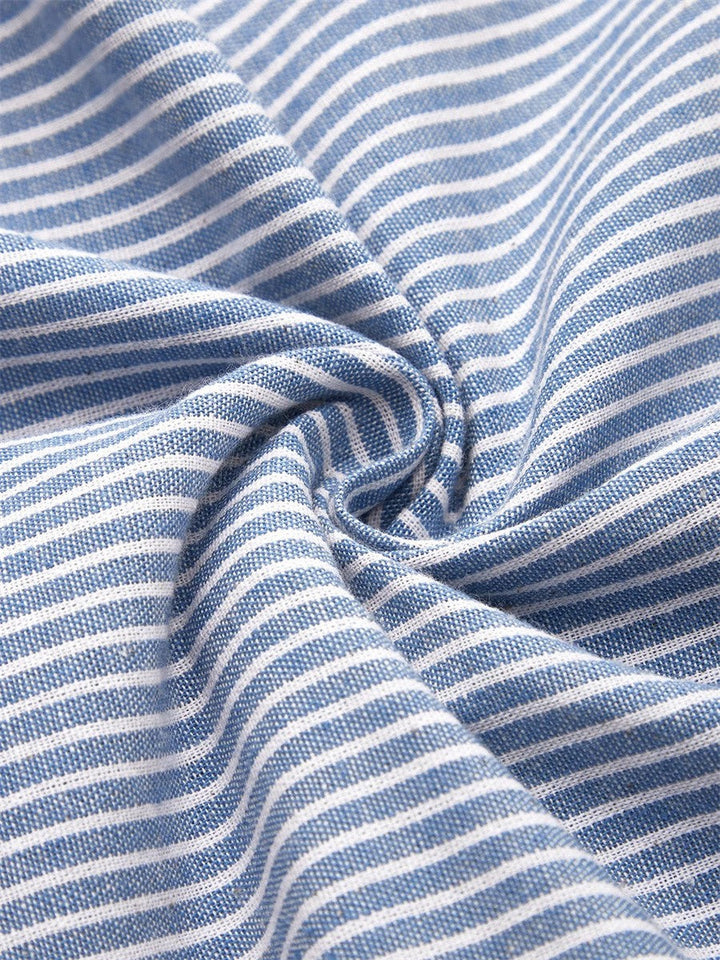 Mia | Women's Striped Button Detail A-Line Midi Dress