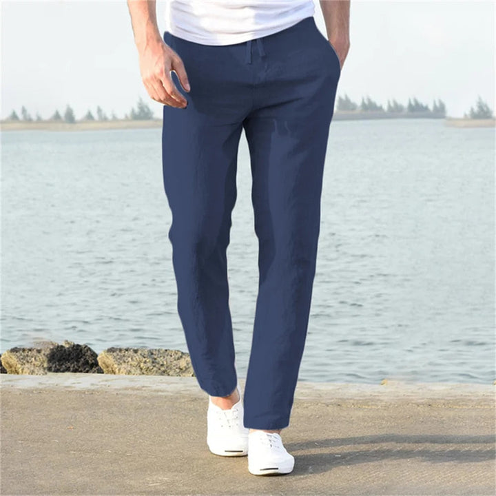 Theo | Men's Linen Drawstring Relaxed Trousers