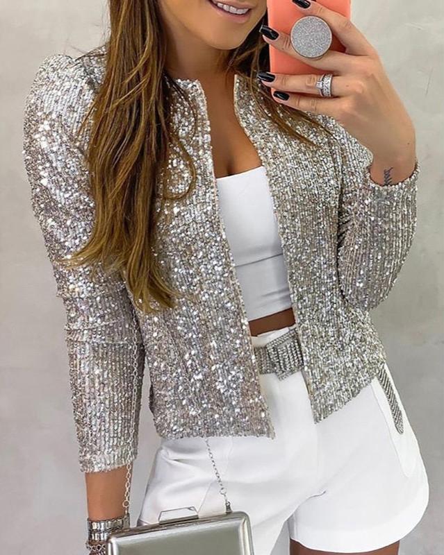 Celina | Women's Shimmer Open-Front Knit Cardigan