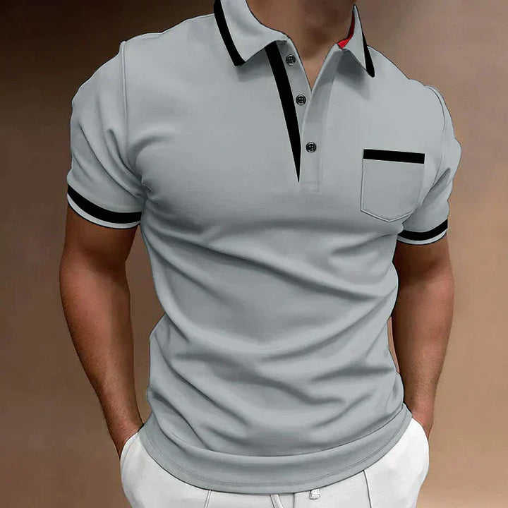 Noah | Men's Contrast Collar Trim Short Sleeve Polo Shirt