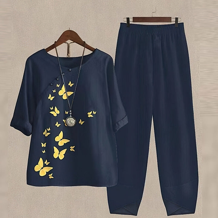 Sophie | Women's Button Front Summer Palazzo Co-Ord Set