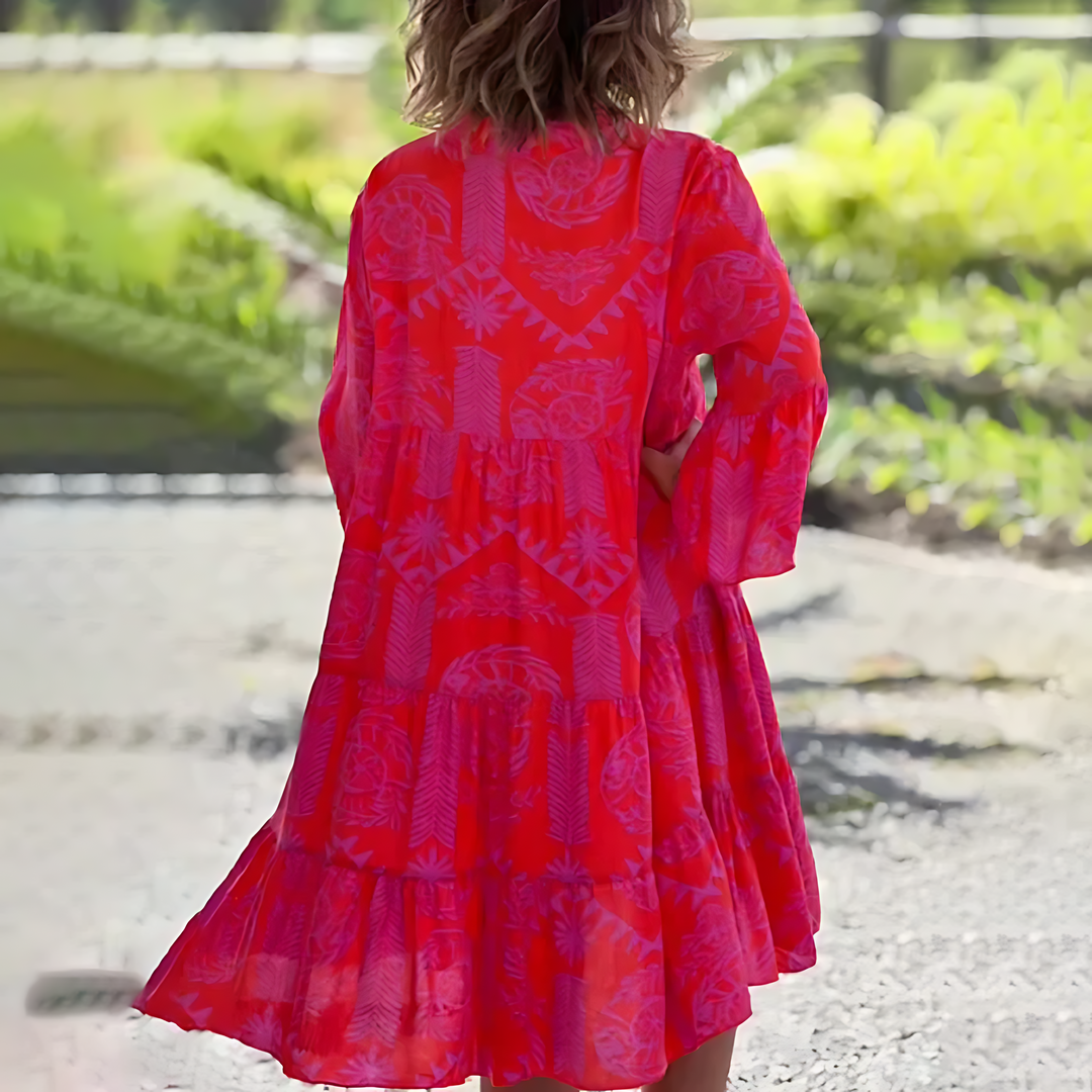 Flora | Women's Bright Floral Tiered Boho Summer Dress