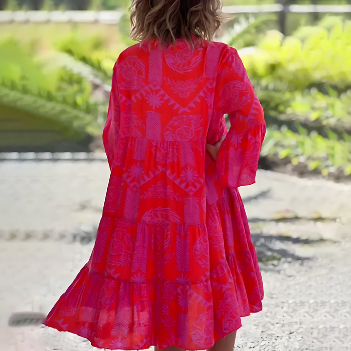 Flora | Women's Bright Floral Tiered Boho Summer Dress