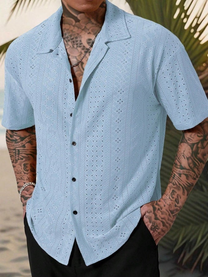 Owen | Men's Open Knit Short Sleeve Summer Shirt
