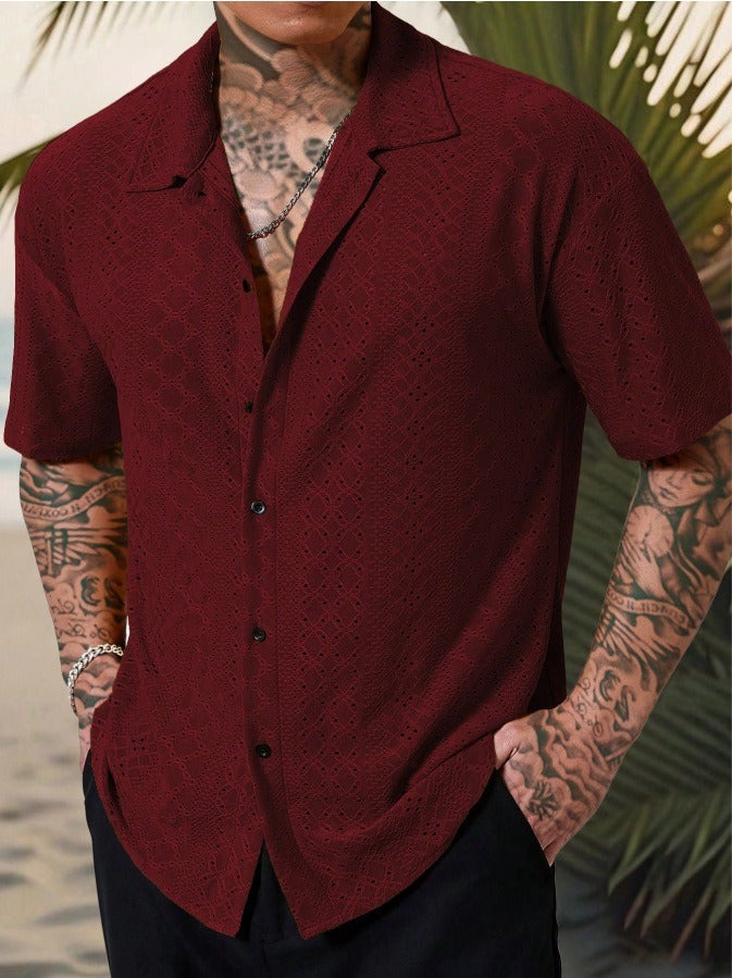 Owen | Men's Open Knit Short Sleeve Summer Shirt