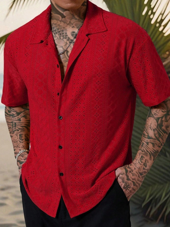 Owen | Men's Open Knit Short Sleeve Summer Shirt