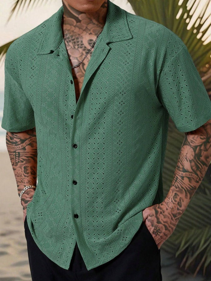 Owen | Men's Open Knit Short Sleeve Summer Shirt