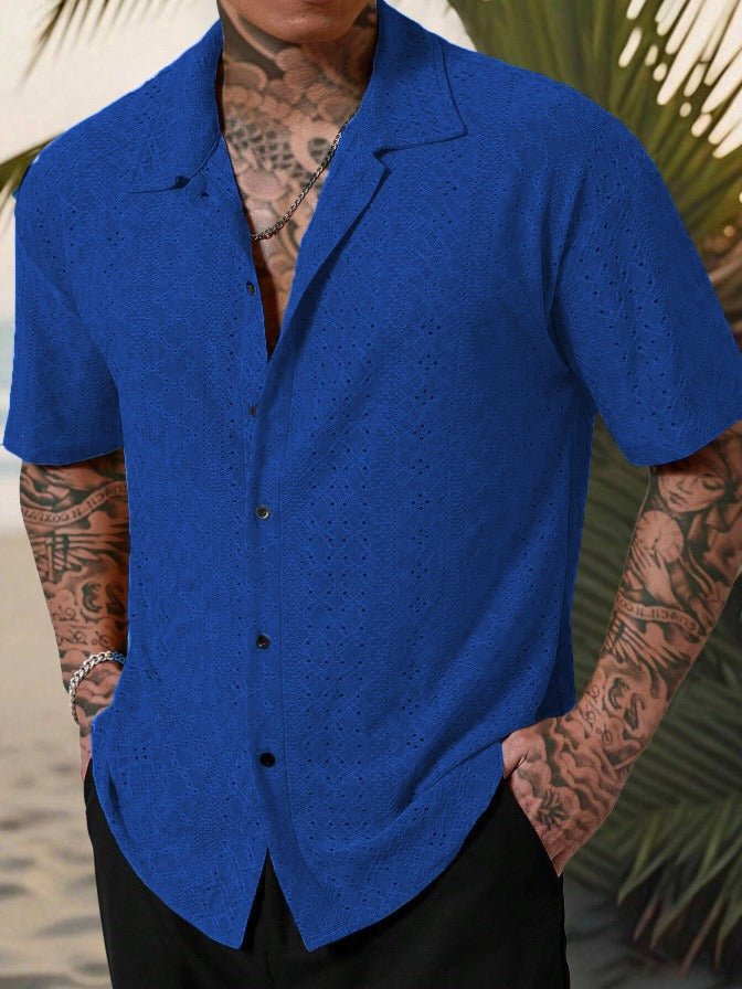 Owen | Men's Open Knit Short Sleeve Summer Shirt