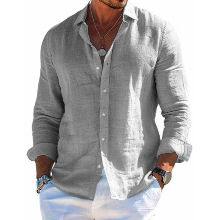 Theo | Men's Breathable Linen Button-Front Shirt