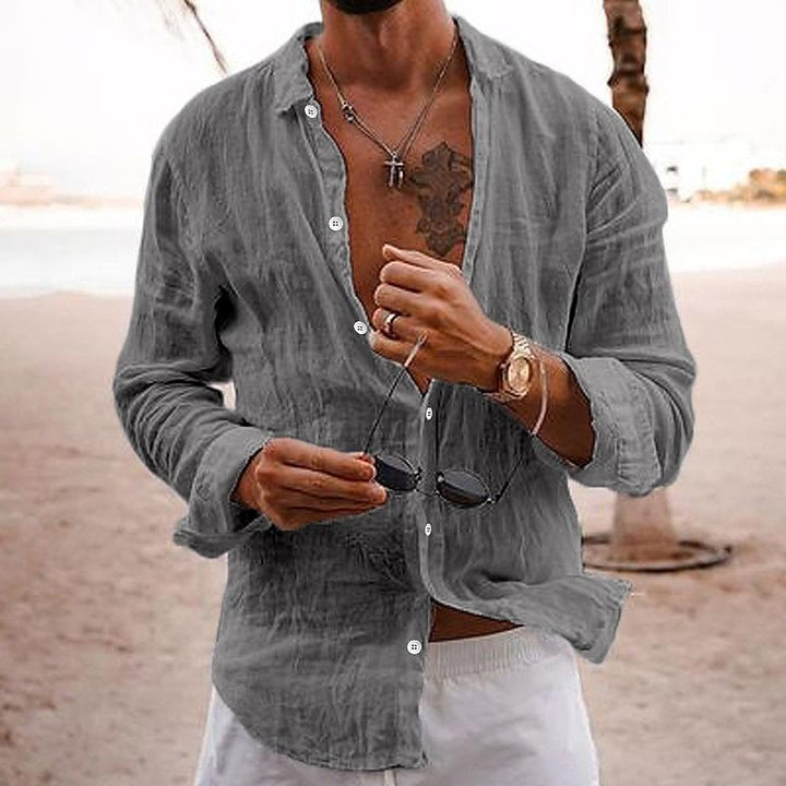 Adrian | Men's Relaxed Fit Linen Button Front Shirt
