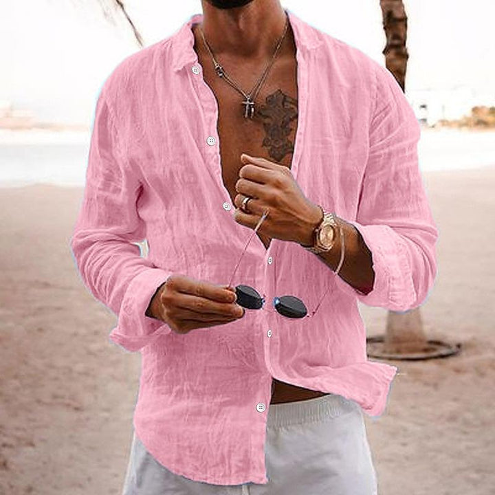 Adrian | Men's Relaxed Fit Linen Button Front Shirt