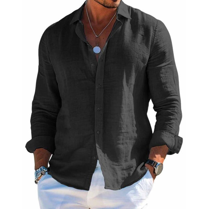Theo | Men's Breathable Linen Button-Front Shirt