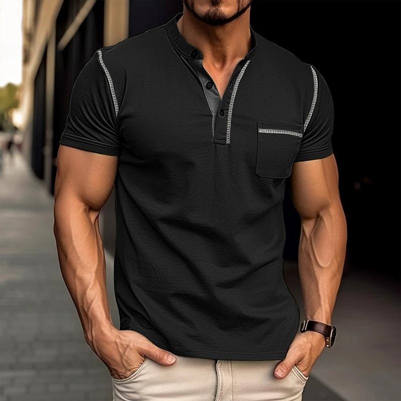 Lucas | Men's Slim-Fit Button Neck Henley T Shirt