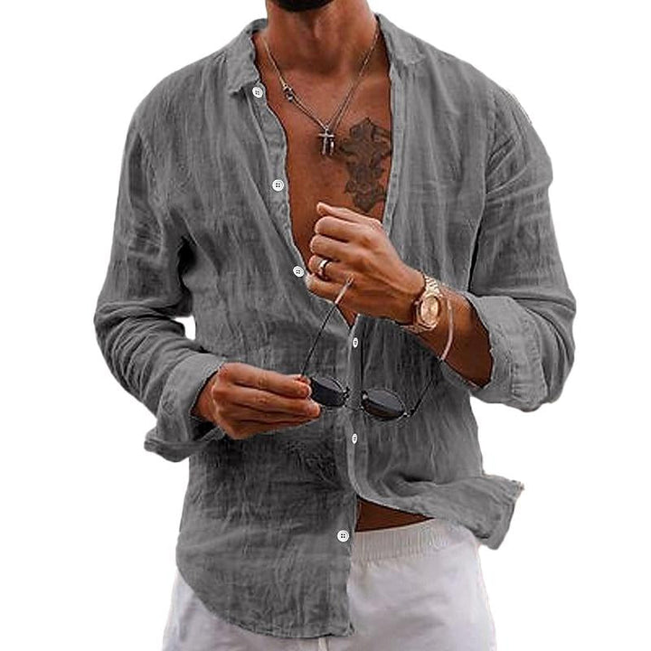 Adrian | Men's Relaxed Fit Linen Button Front Shirt