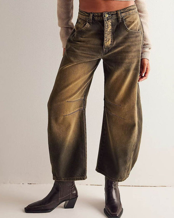 Nina | Women's Relaxed Mid-Rise Barrel Leg Denim Jeans
