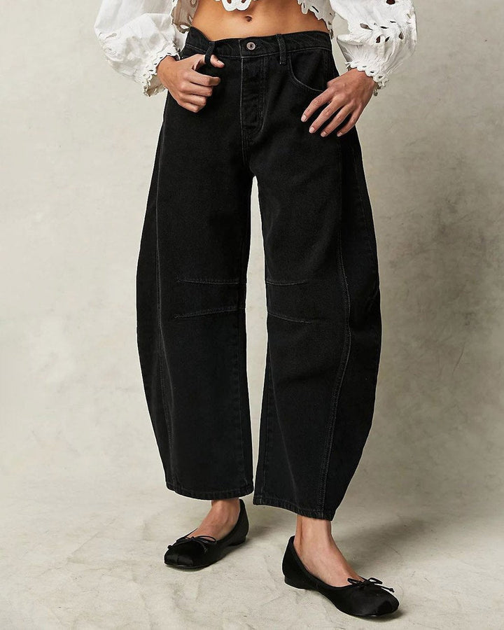 Nina | Women's Relaxed Mid-Rise Barrel Leg Denim Jeans