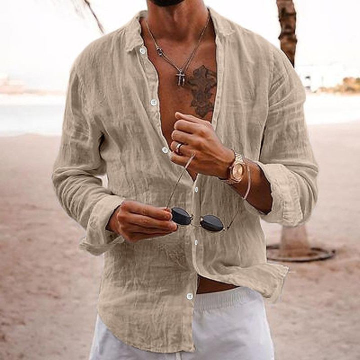 Adrian | Men's Relaxed Fit Linen Button Front Shirt
