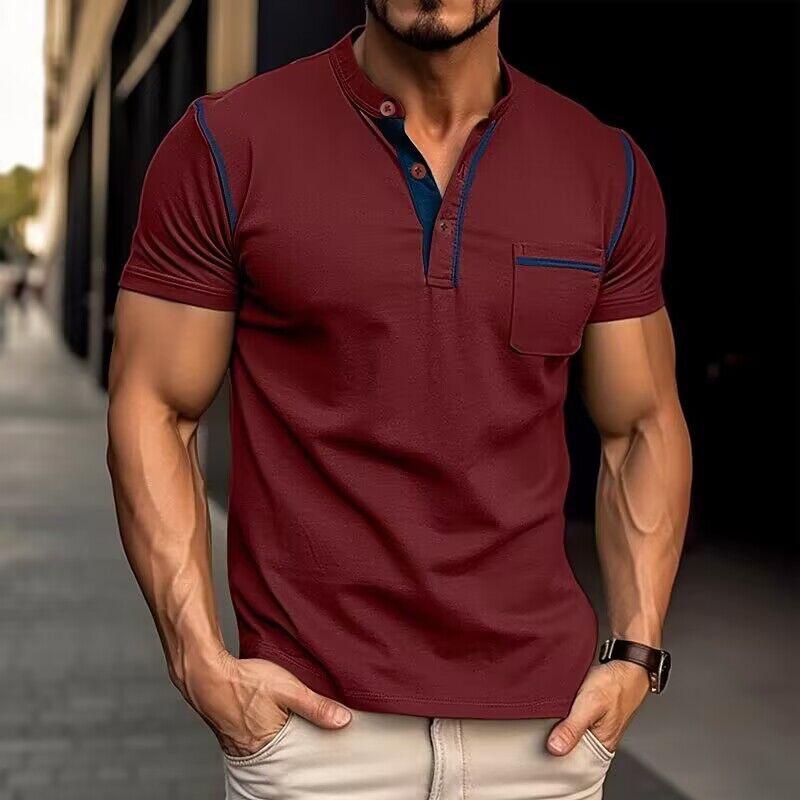 Lucas | Men's Slim-Fit Button Neck Henley T Shirt