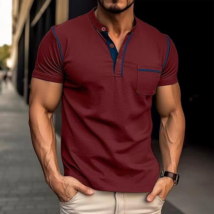 Lucas | Men's Slim-Fit Button Neck Henley T Shirt