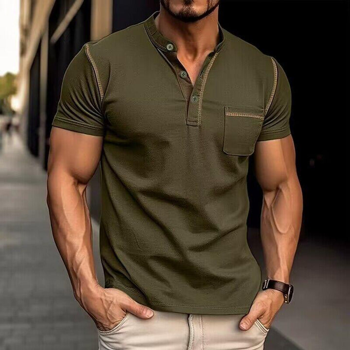 Lucas | Men's Slim-Fit Button Neck Henley T Shirt