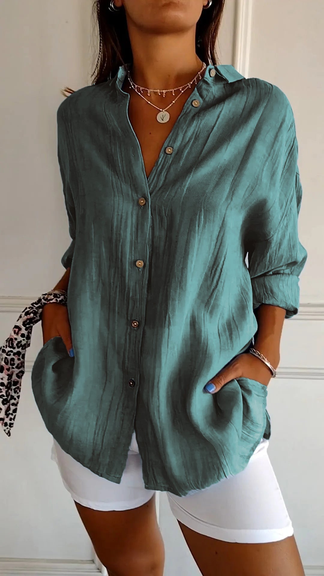 Clara | Women's Long Sleeve Button Front Shirt