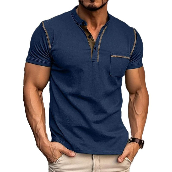 Lucas | Men's Slim-Fit Button Neck Henley T Shirt