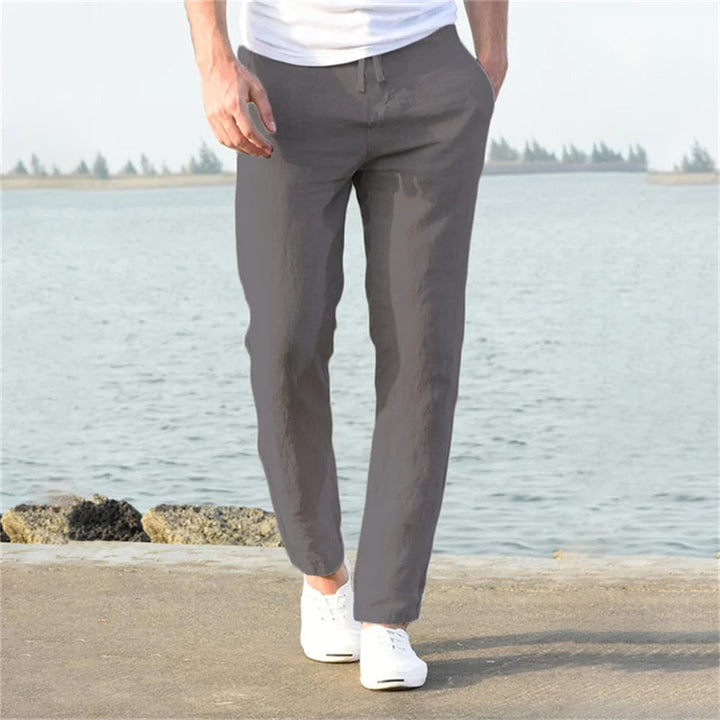 Theo | Men's Linen Drawstring Relaxed Trousers