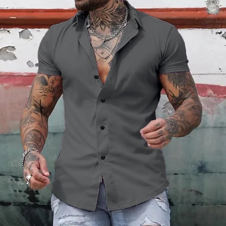 Leon | Men's Short Sleeve Collared Button Shirt