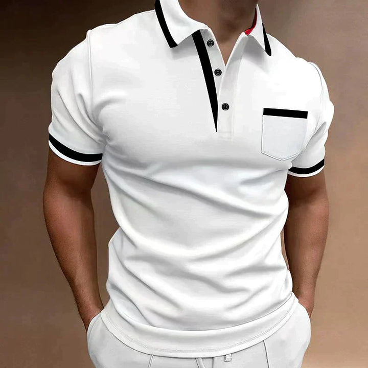 Noah | Men's Contrast Collar Trim Short Sleeve Polo Shirt