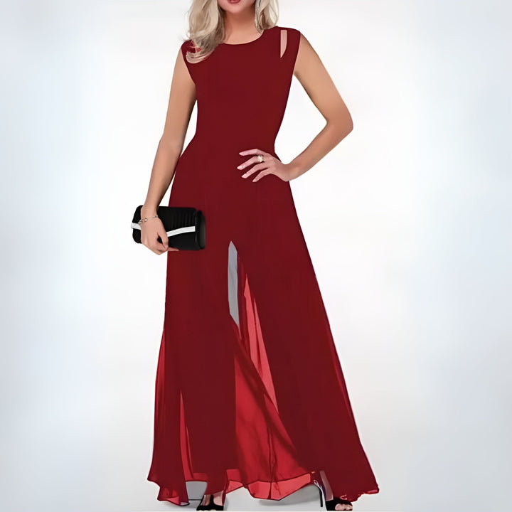 Ivy | Women's Sheer Overlay Elegant Jumpsuit