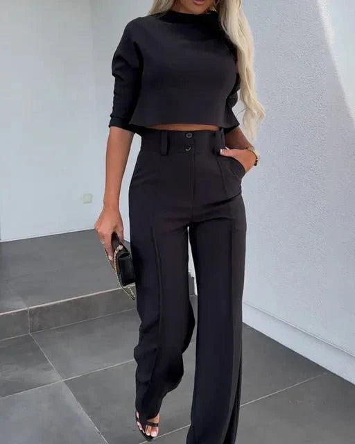 Sienna | Women's Crop Top And Wide Leg Set