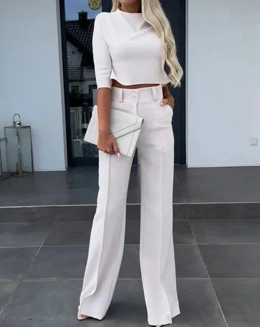 Sienna | Women's Crop Top And Wide Leg Set