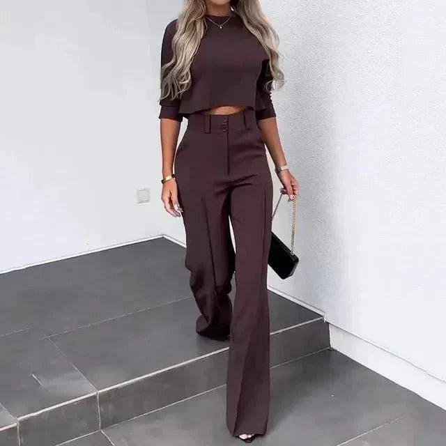 Sienna | Women's Crop Top And Wide Leg Set