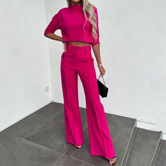 Sienna | Women's Crop Top And Wide Leg Set