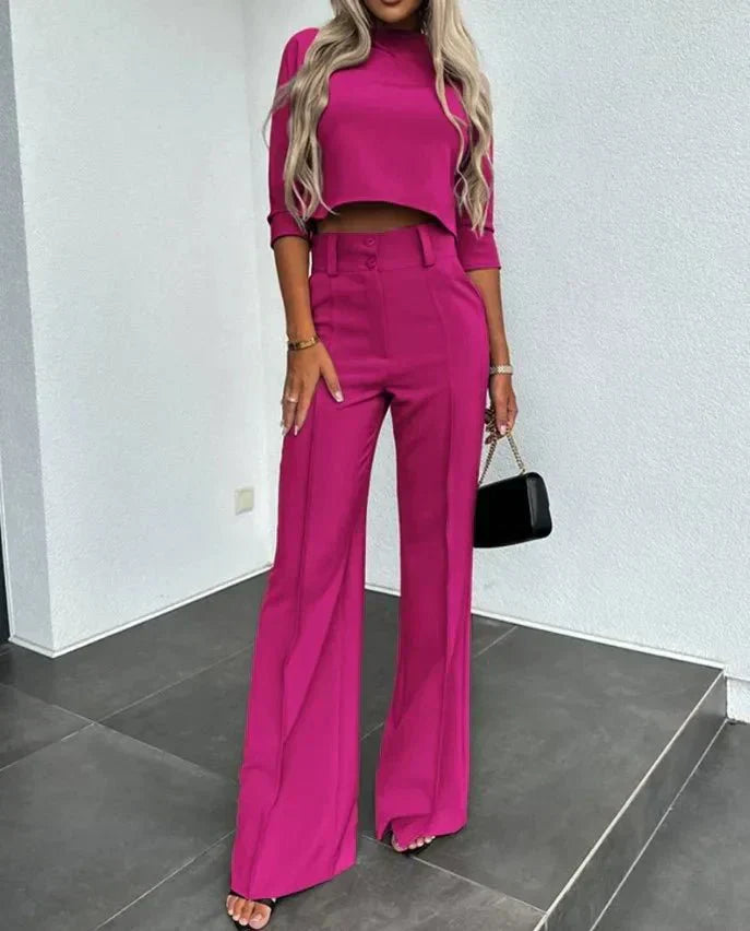 Sienna | Women's Crop Top And Wide Leg Set