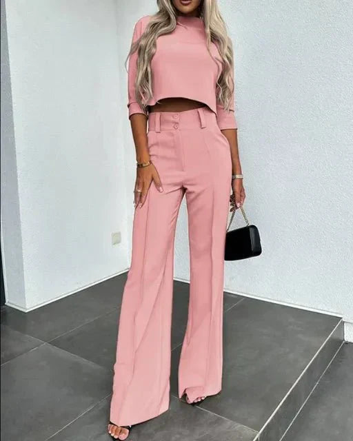 Sienna | Women's Crop Top And Wide Leg Set