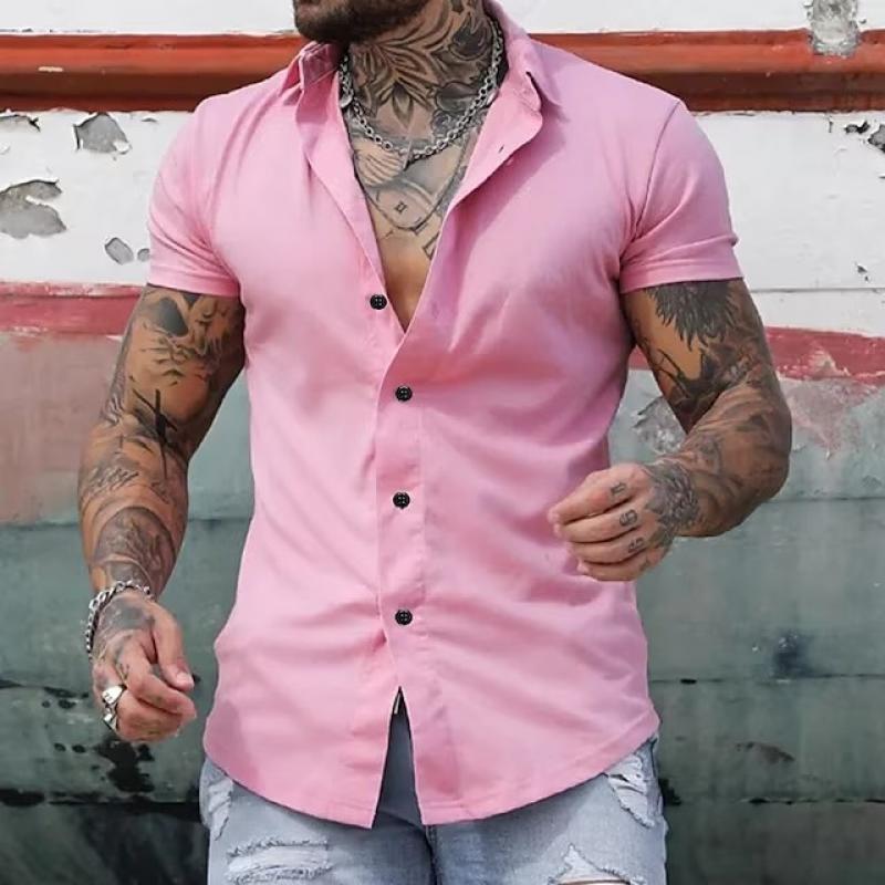 Leon | Men's Short Sleeve Collared Button Shirt